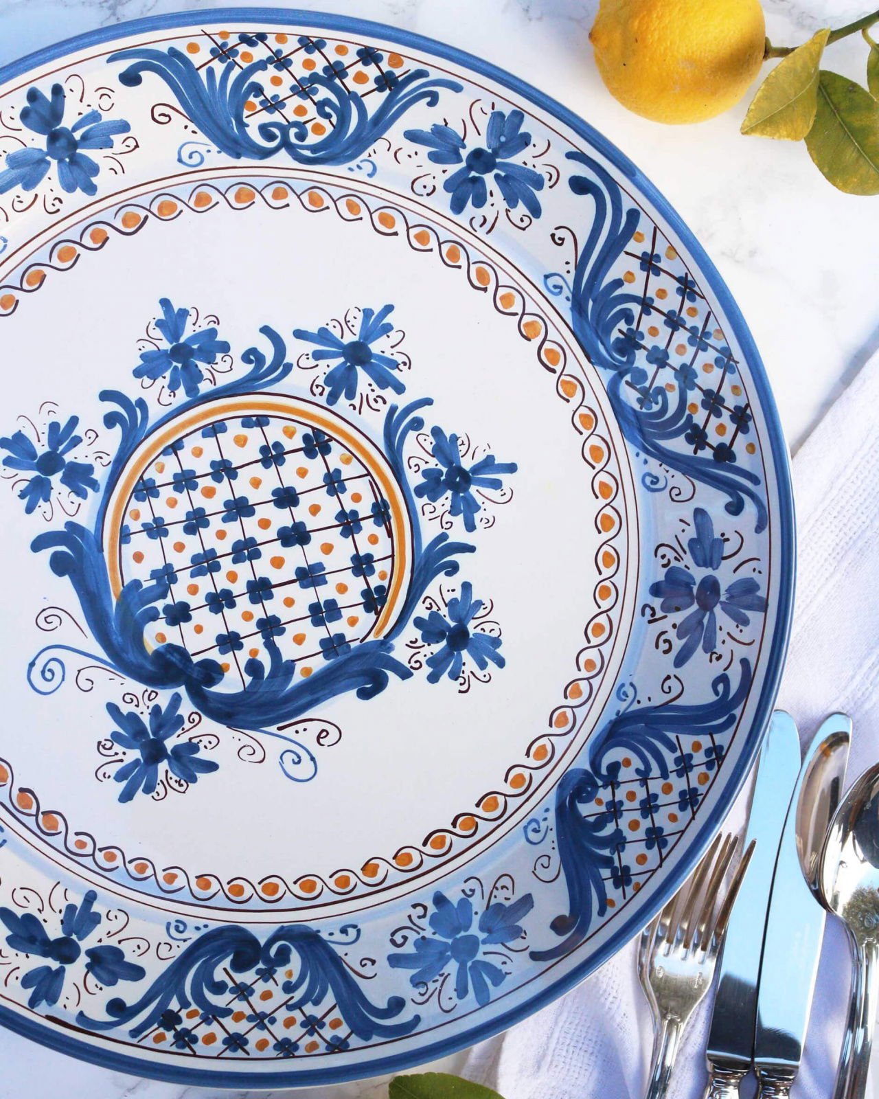 Fontane Bianche Serving Dish Blue
