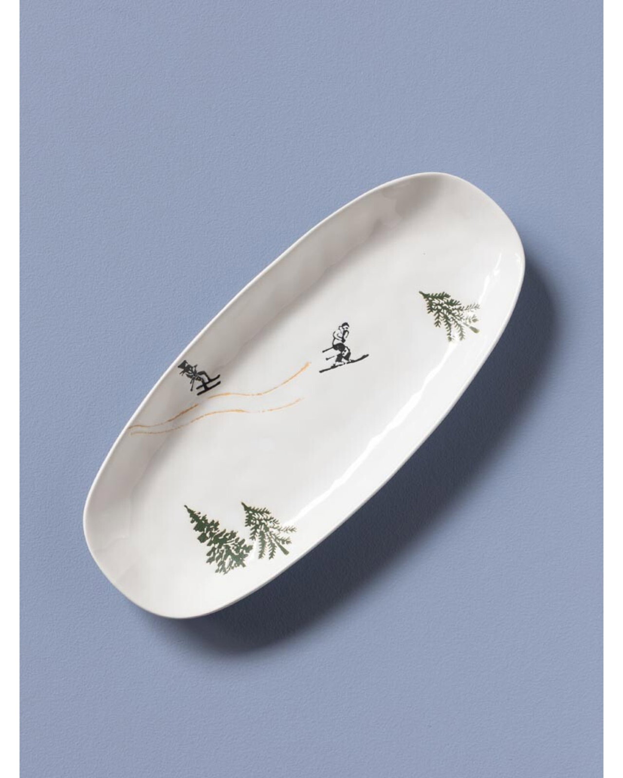 Slalom oval serving platter