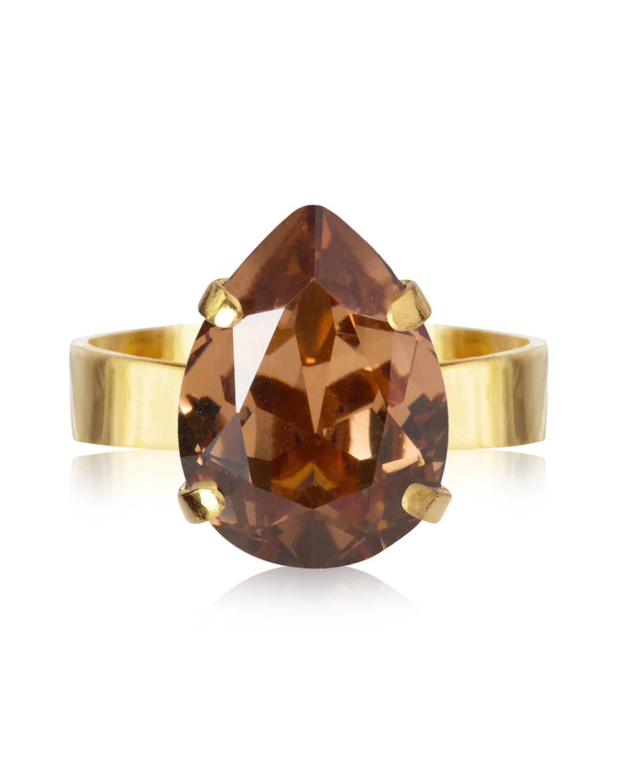 Mini Drop ring ReCreated light smoked topaz