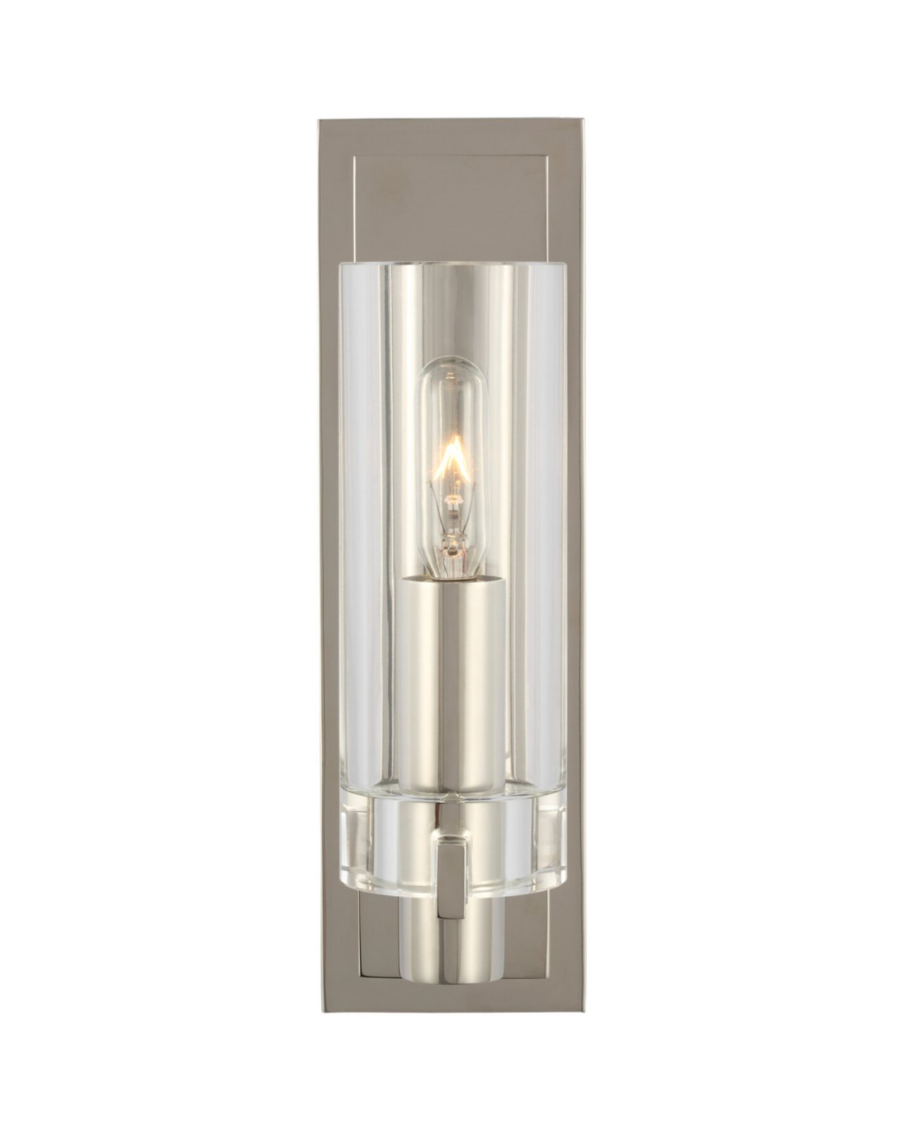 Sonnet Petite Single Sconce Polished Nickel/Clear