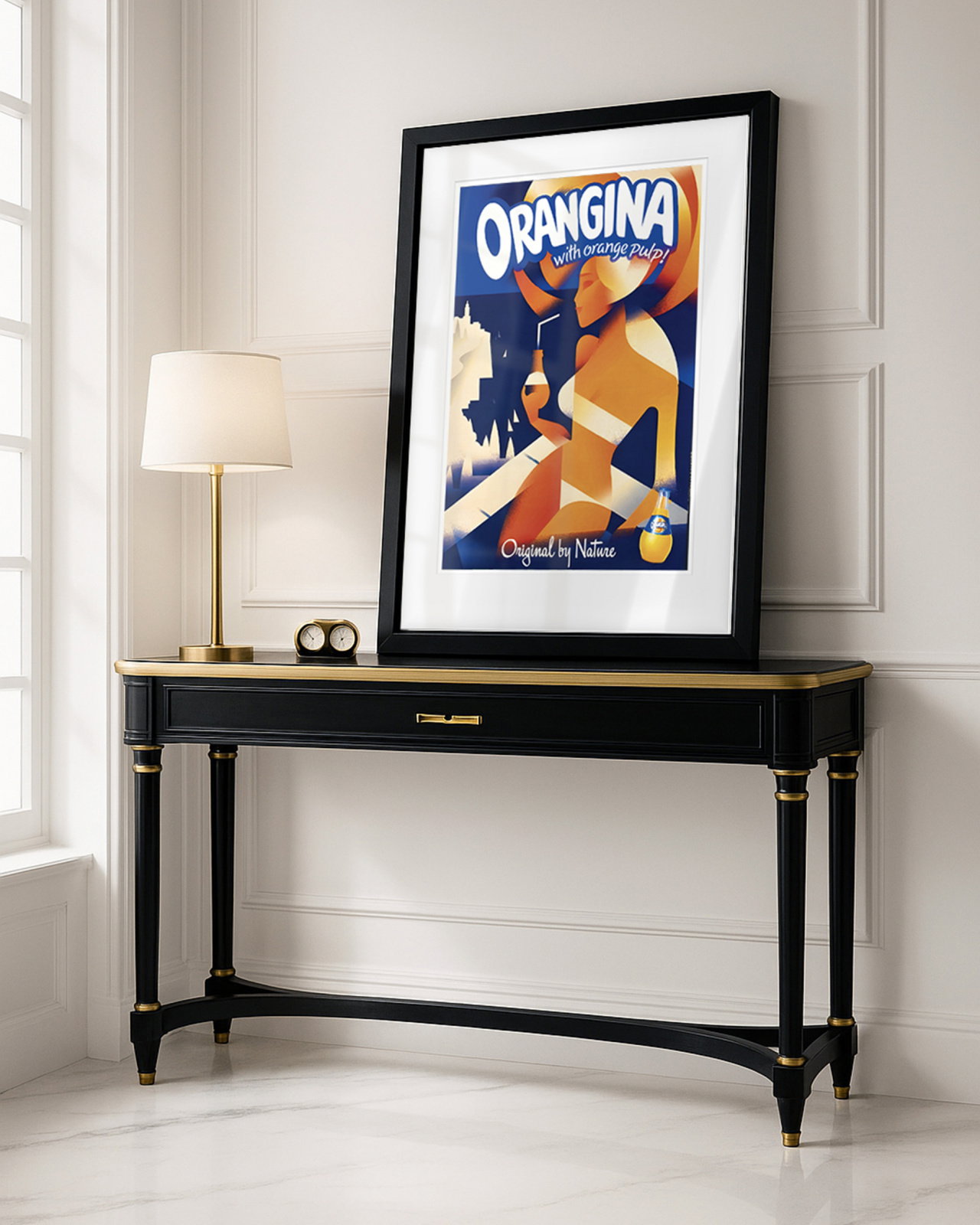 Orangina with orange pulp