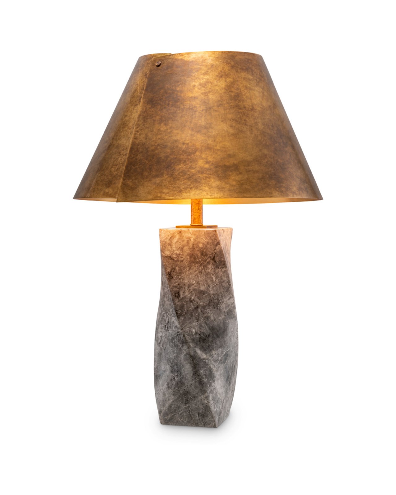 Camelia bordlampe antik messing / grå