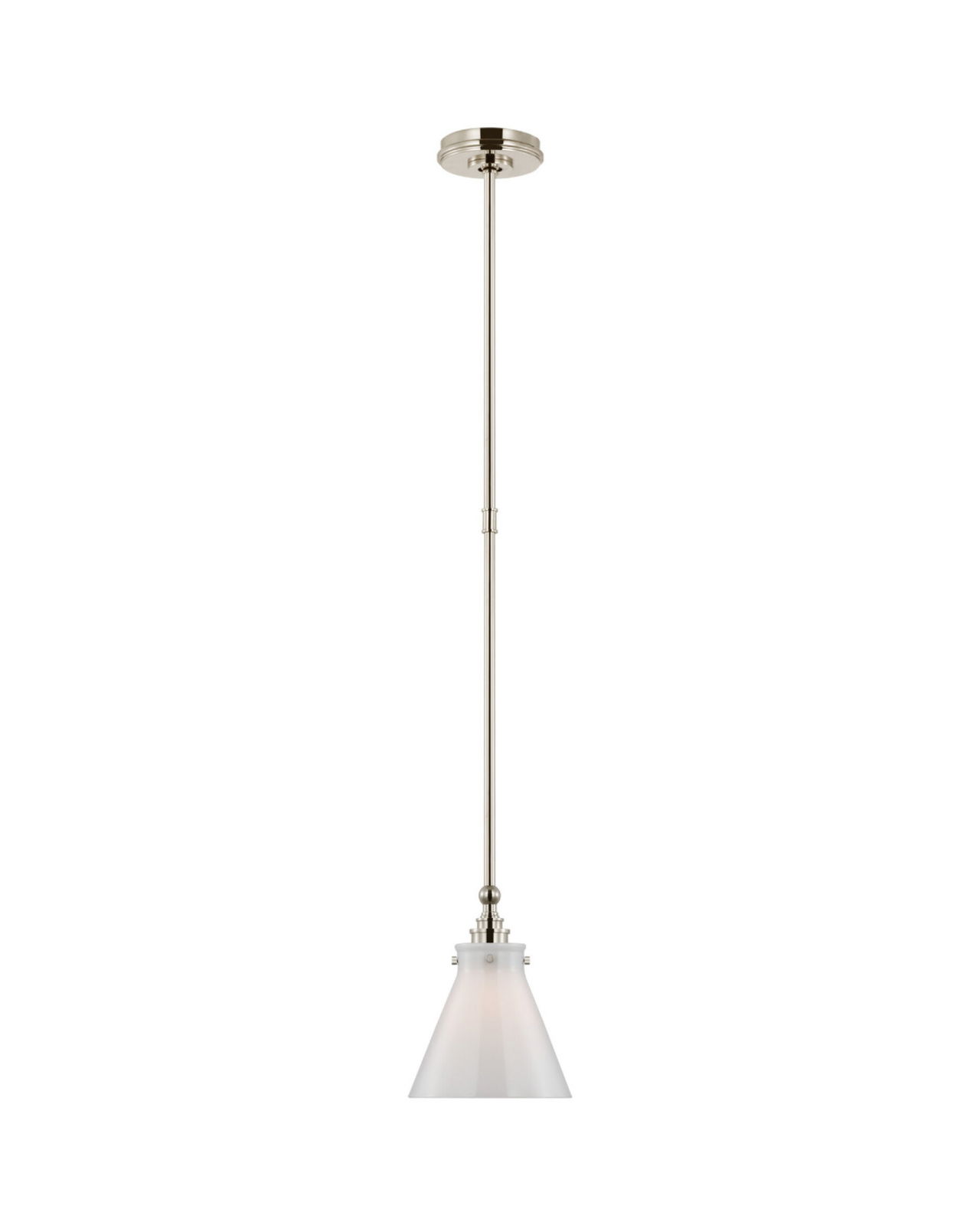 Parkington 9" Pendant Polished Nickel/White Glass