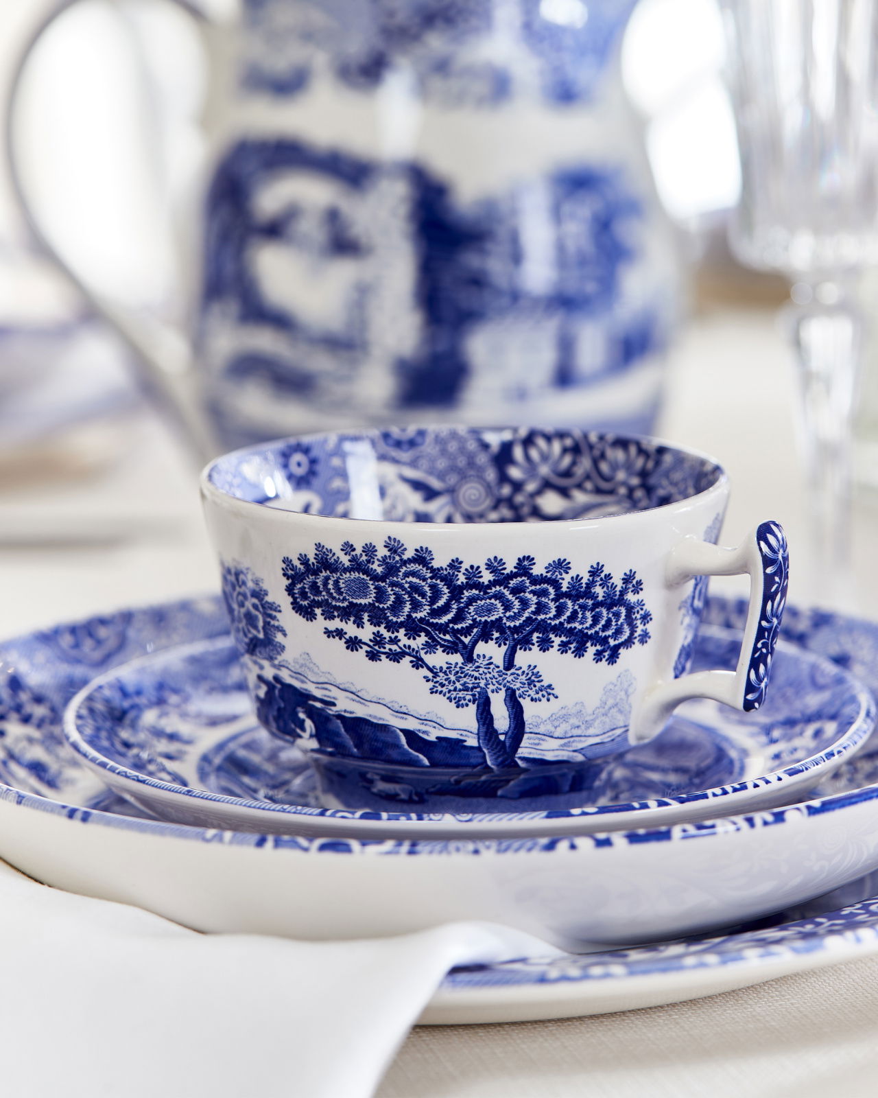 Blue Italian frukostkopp blå/vit