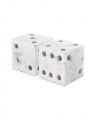 Visa dice decoration white marble set of 2