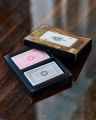 Box playing cards brown