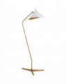 Mayotte Large Offset Floor Lamp Antique Brass/White Shade