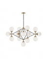 Bistro Four Arm Chandelier Antique Brass and Black