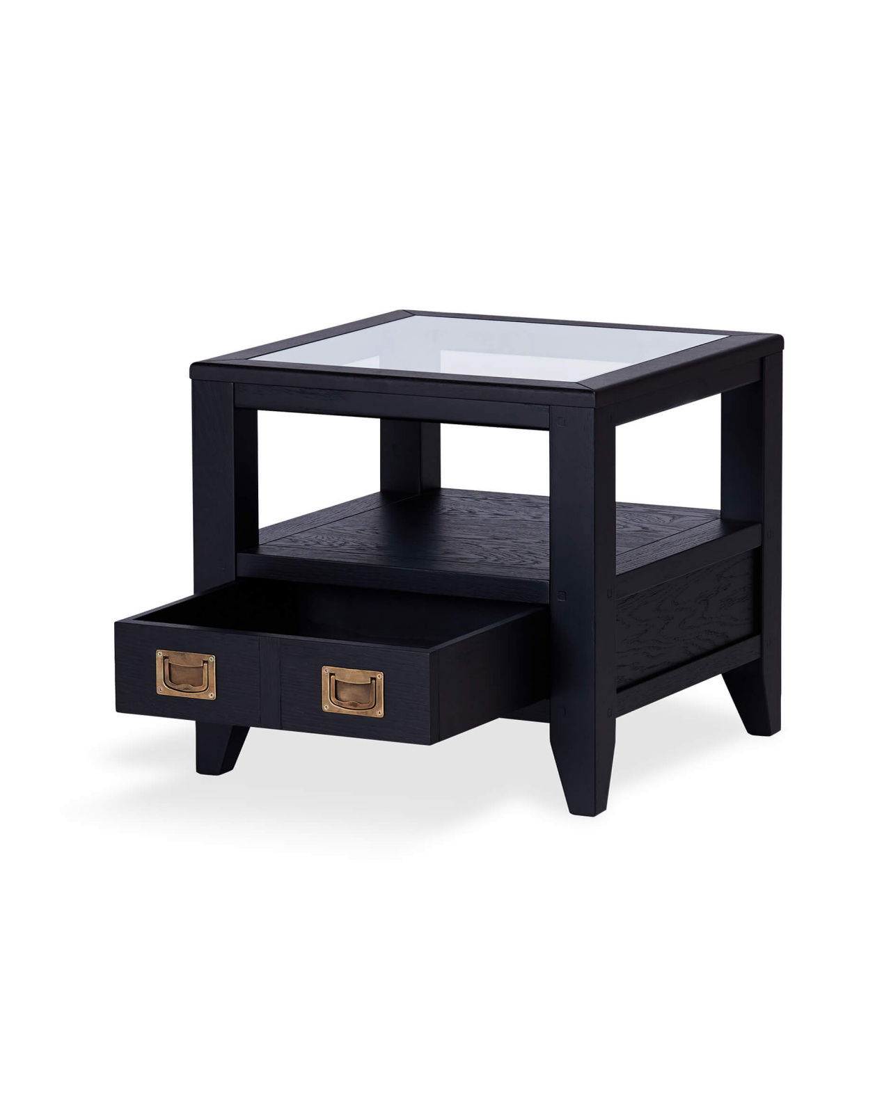 Martino sidobord glasskiva iconic black