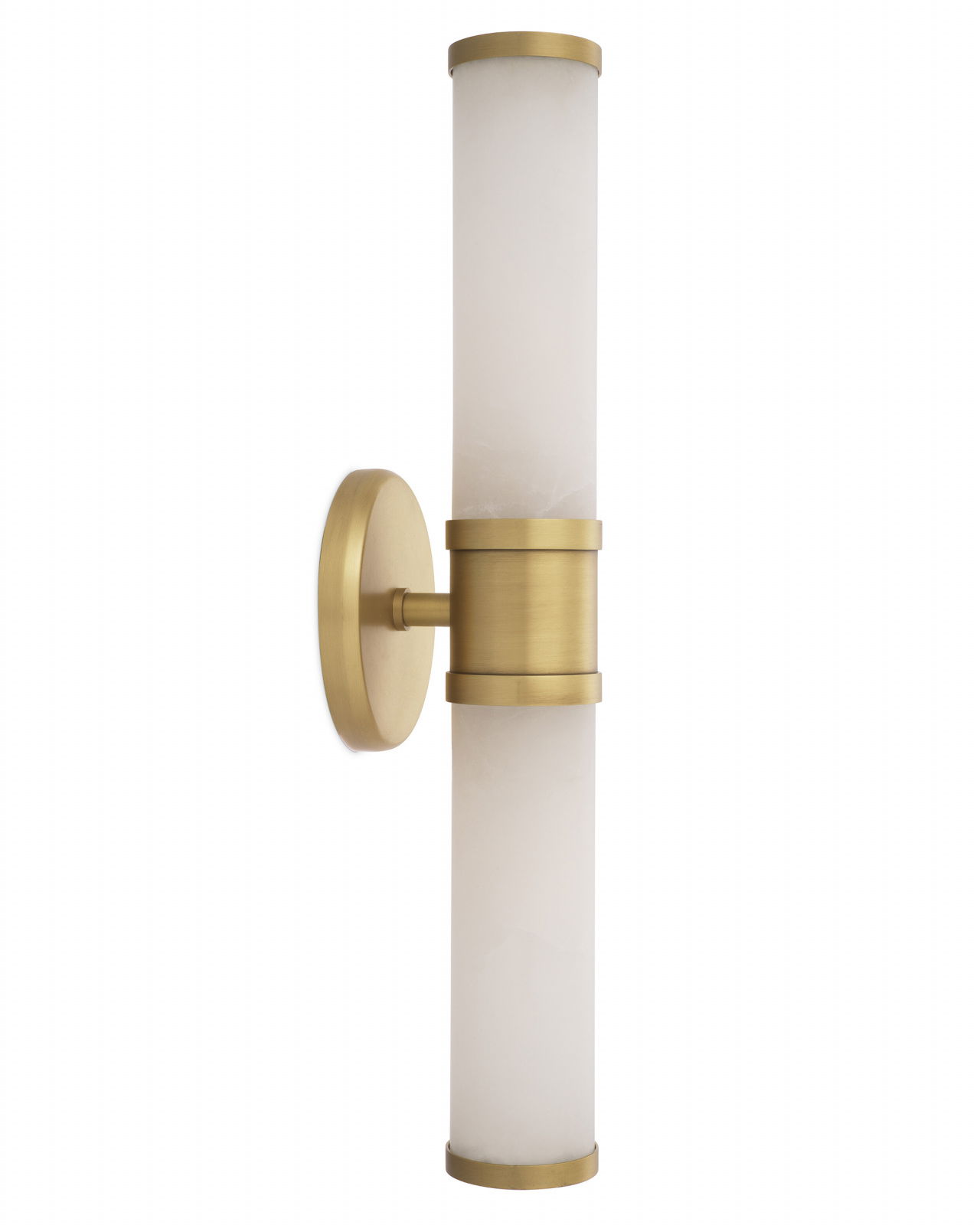 Claridges vägglampa antik mässing/alabaster dubbel