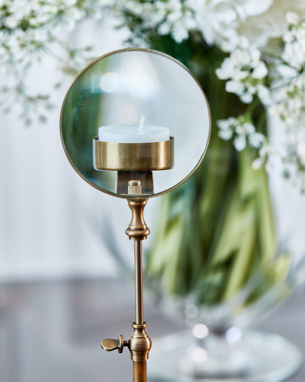 East ljushållare brun/mässing L