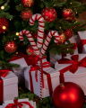 Wilma Zuurstok Trio Kerstdecoratie Wit/Rood