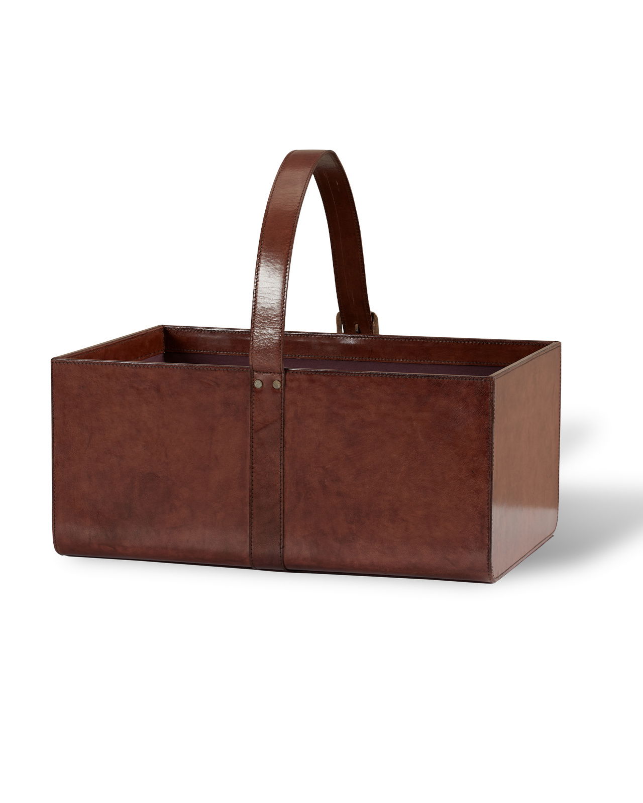 Kensington Newspaper Basket with Leather Handle