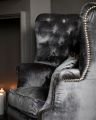 Churchtown armchair velvet dark grey