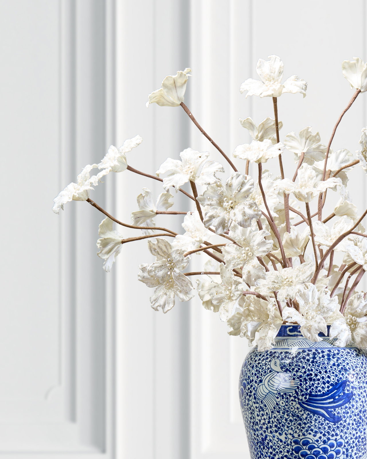 Dogwood Blossom dekorationskvist vit