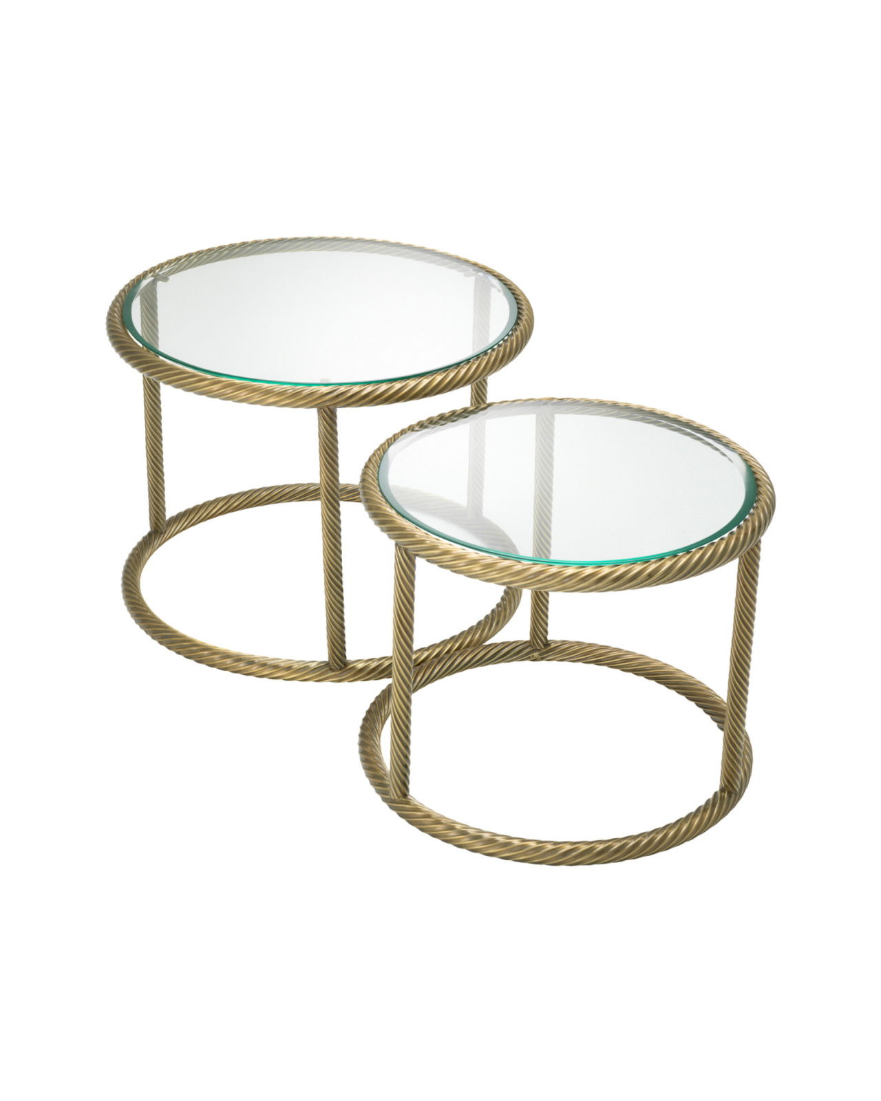 Addison sidobord antik mässing 2-set