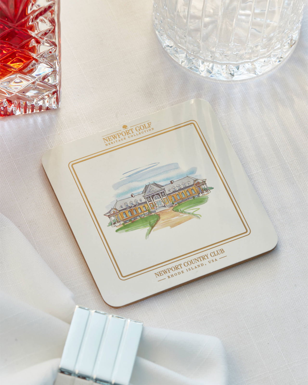Clubhouse glasunderlägg vit 6-pack