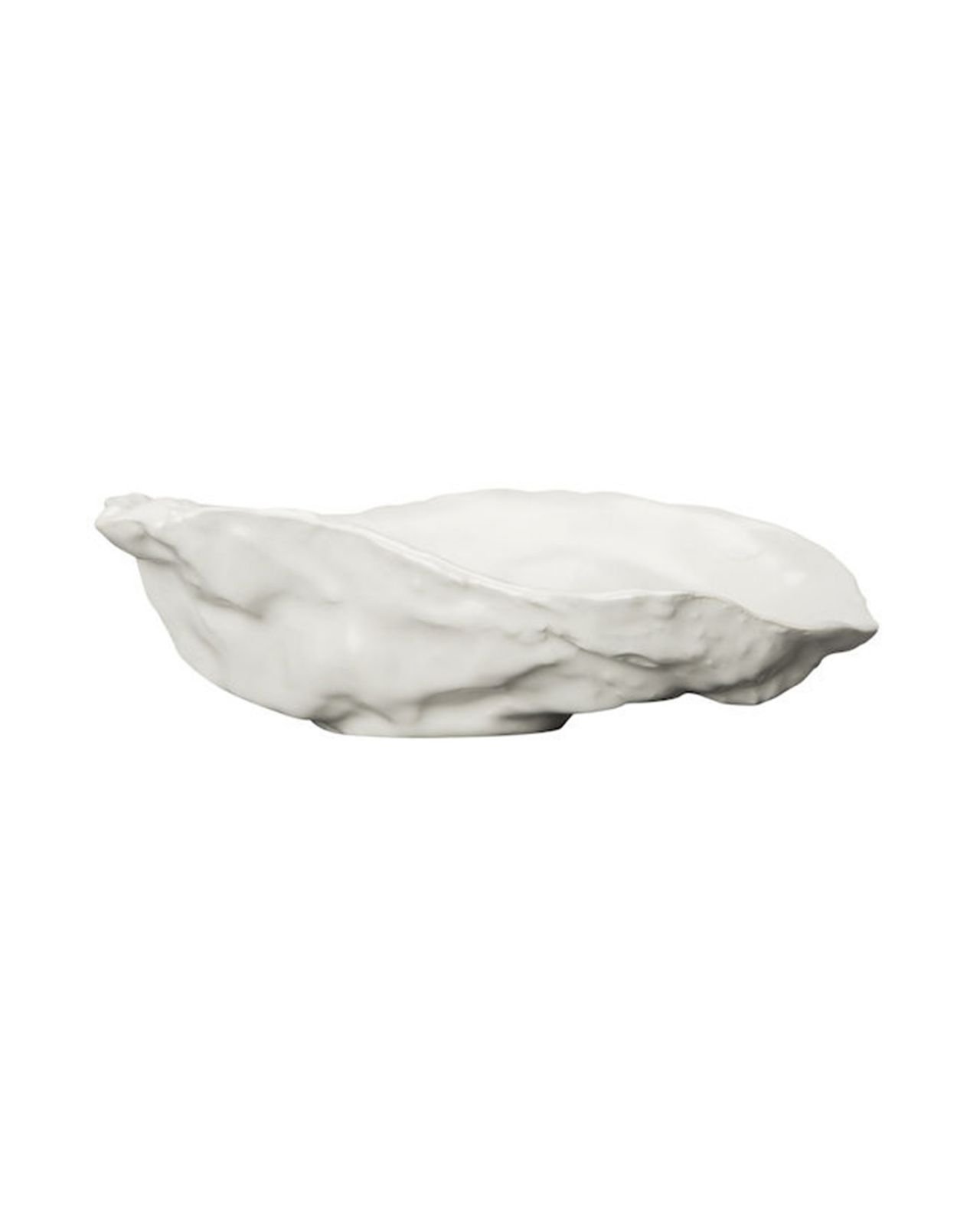Oyster serving bowl white