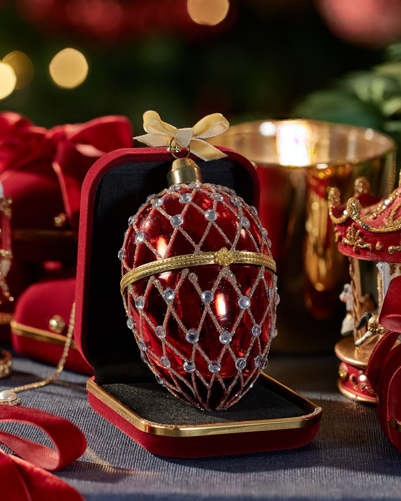 Dalton fabergéägg juldekoration röd