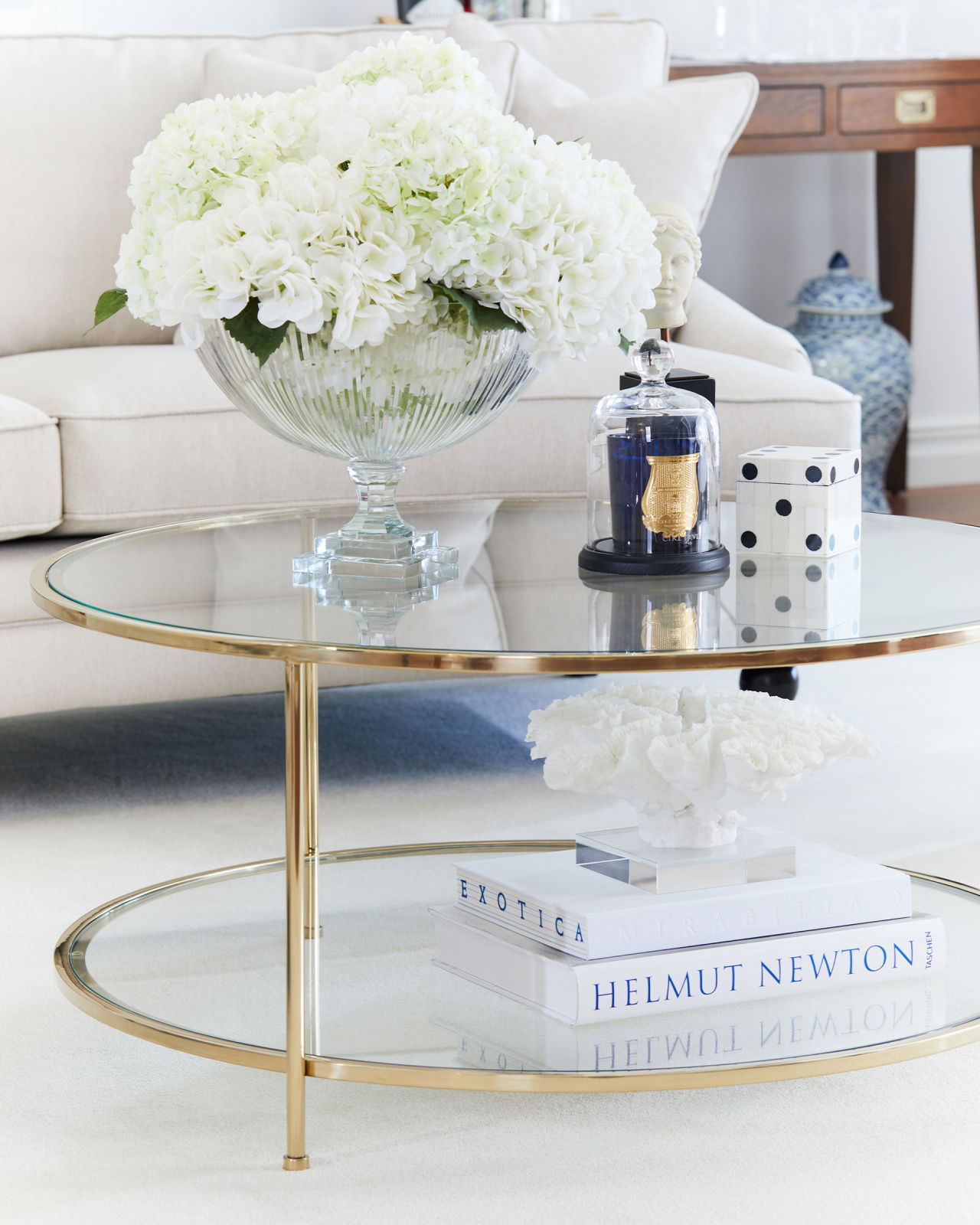 Sphere Table - Kultapinnoitettu kirkasta lasia OUTLET