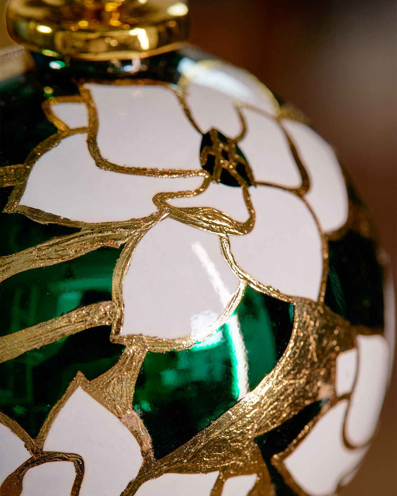 Royal Stag kerstbal groen/wit 10 cm