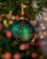 Lux Merry Christmas Weihnachtskugel grün 2025 8cm