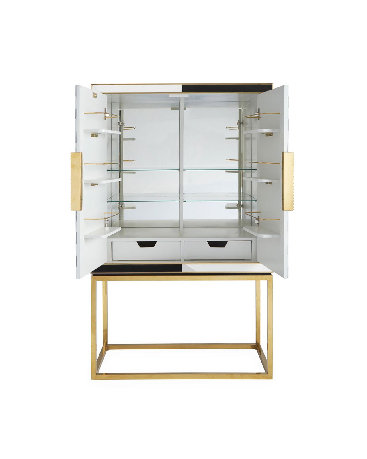 OP Art barskåp svart/vit