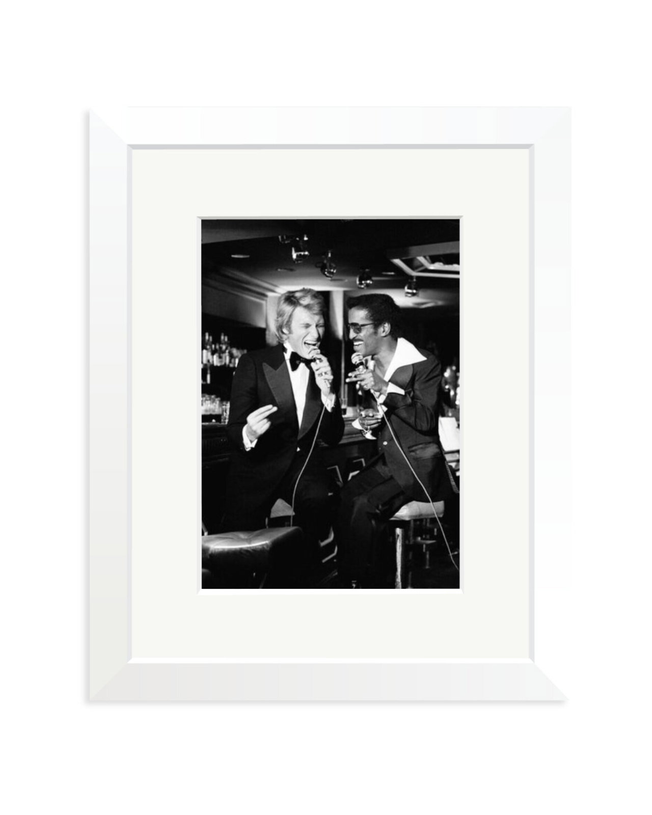 Johnny Hallyday and Sammy Davis Jr. White / Small