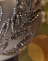 Lux Sparkling Leaves kerstbal zilver