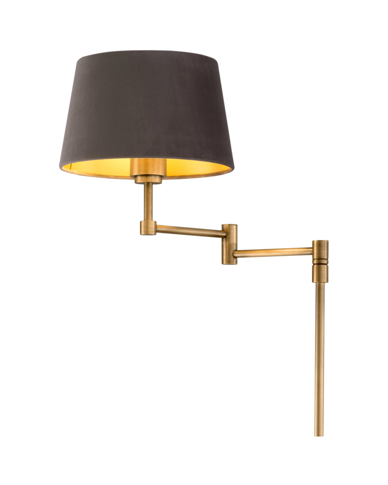 Corbin gulvlampe antik messing/grå