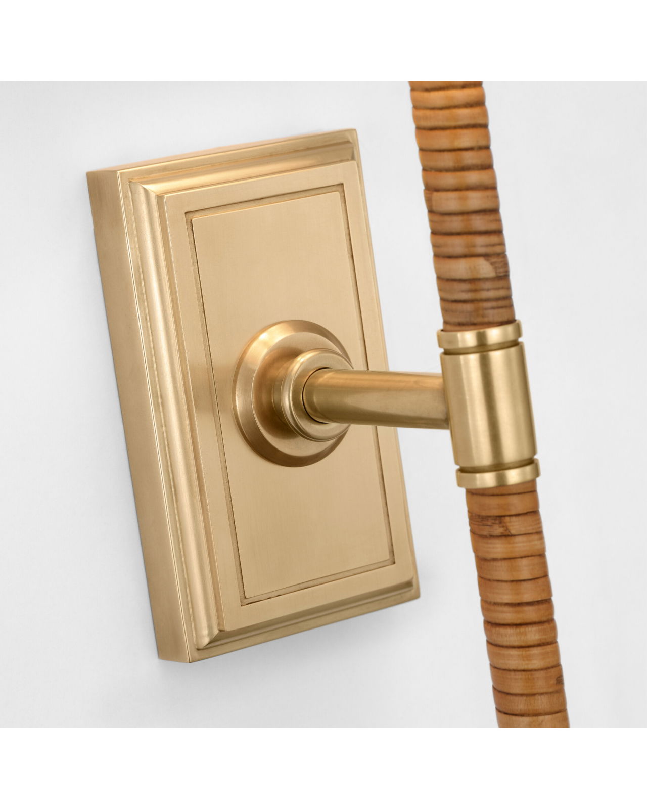 Basden 16" Tail Sconce Antique-Burnished Brass/Natural Rattan