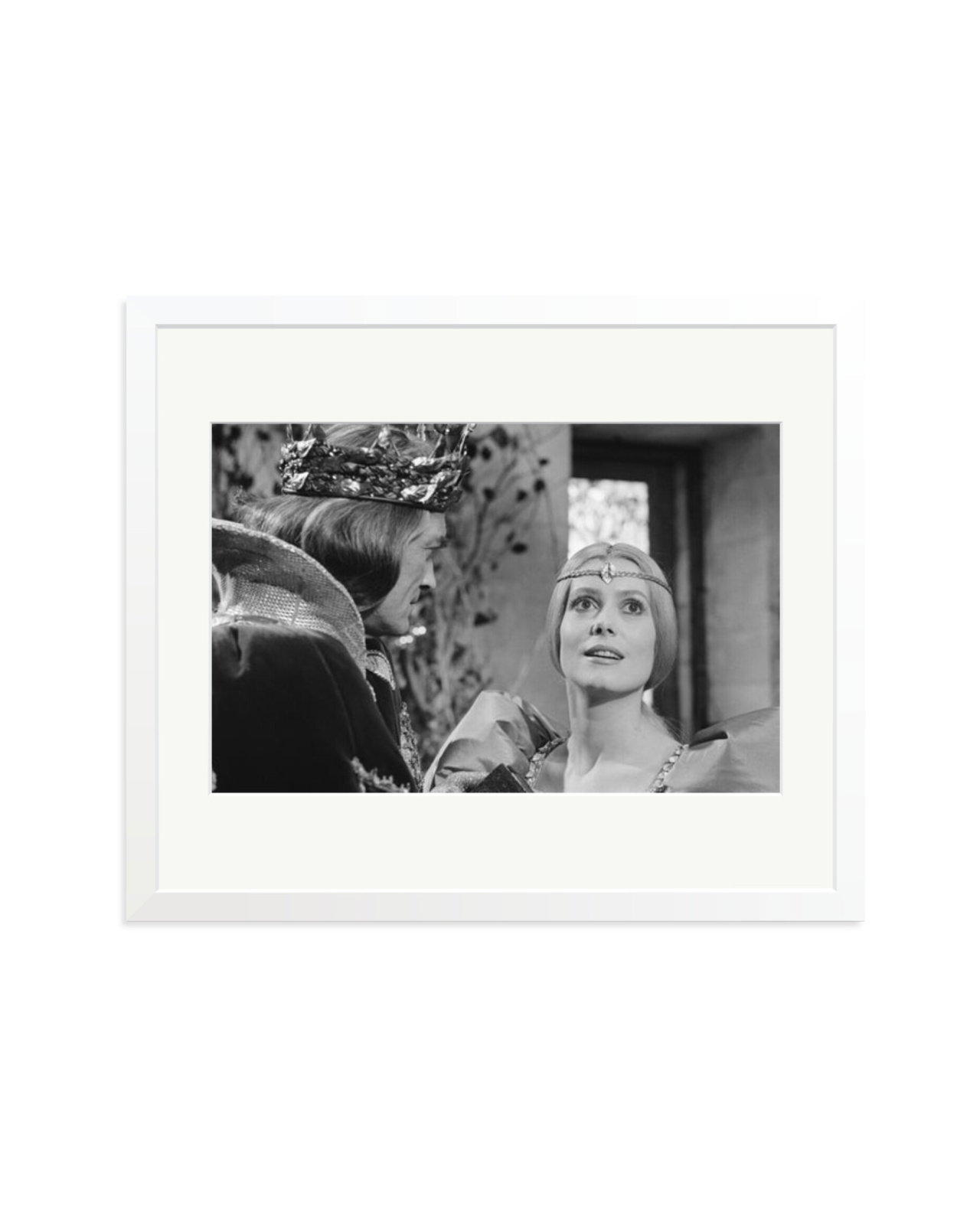 Marais and Deneuve on Set of Peau d'Ane White / Large