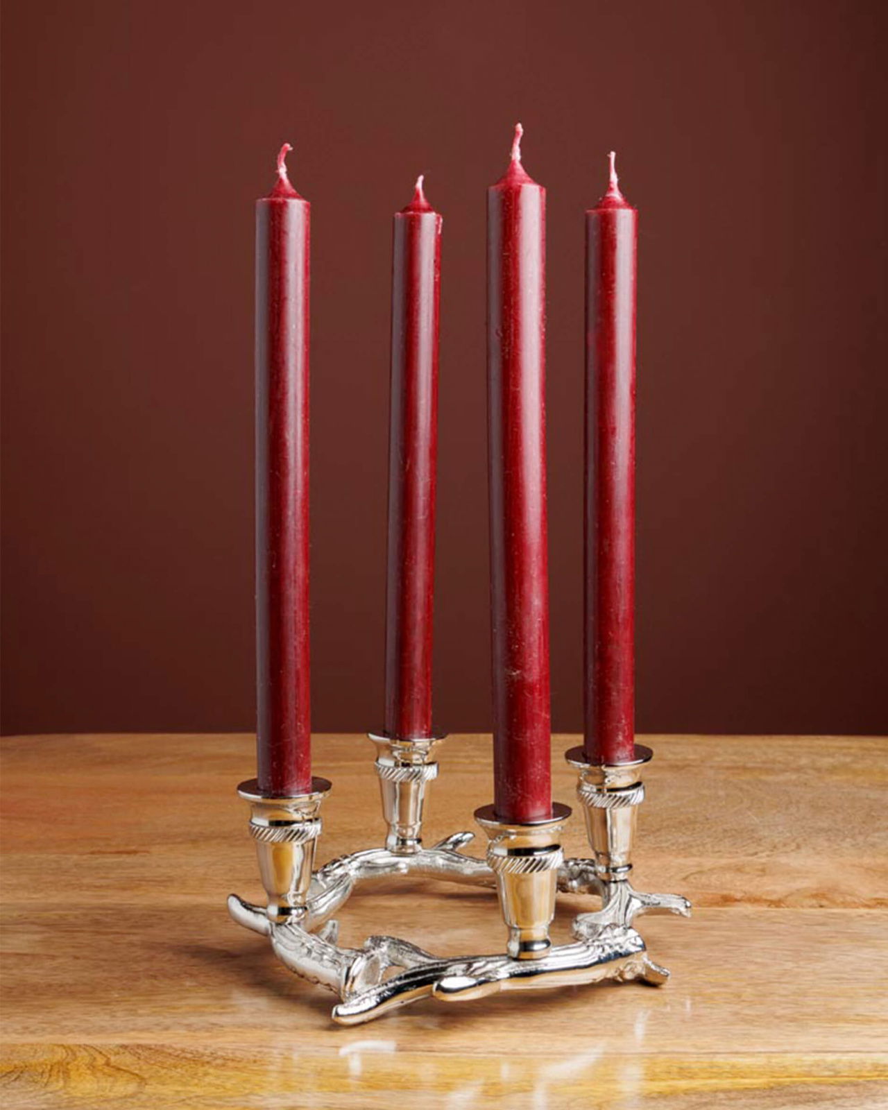 Antler Candle Holder Silver