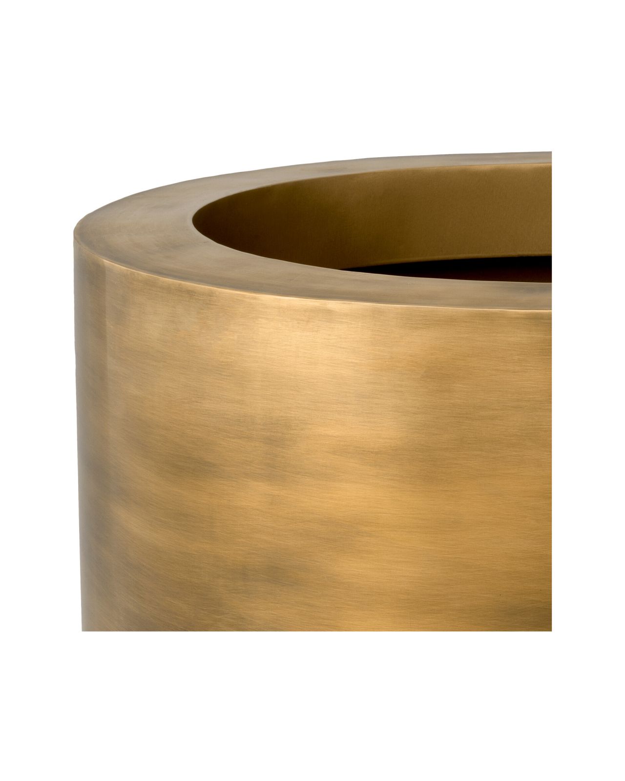 Jasper Planter Round Vintage Brass