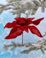 Piaf bloem kerstdecoratie rood