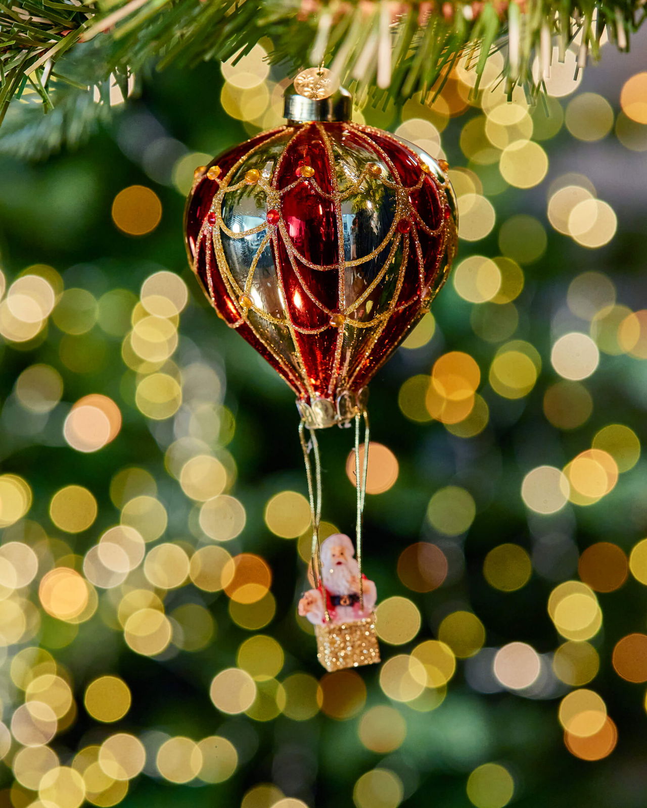 Bingham Hot Air Balloon Ornament Gold