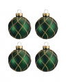 Edith kerstbal groen 4-pack