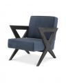 Felippe Leather Armchair Blue Nubuck