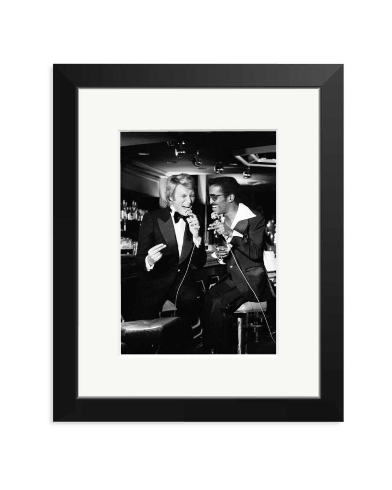 Johnny Hallyday and Sammy Davis Jr. Black / Small