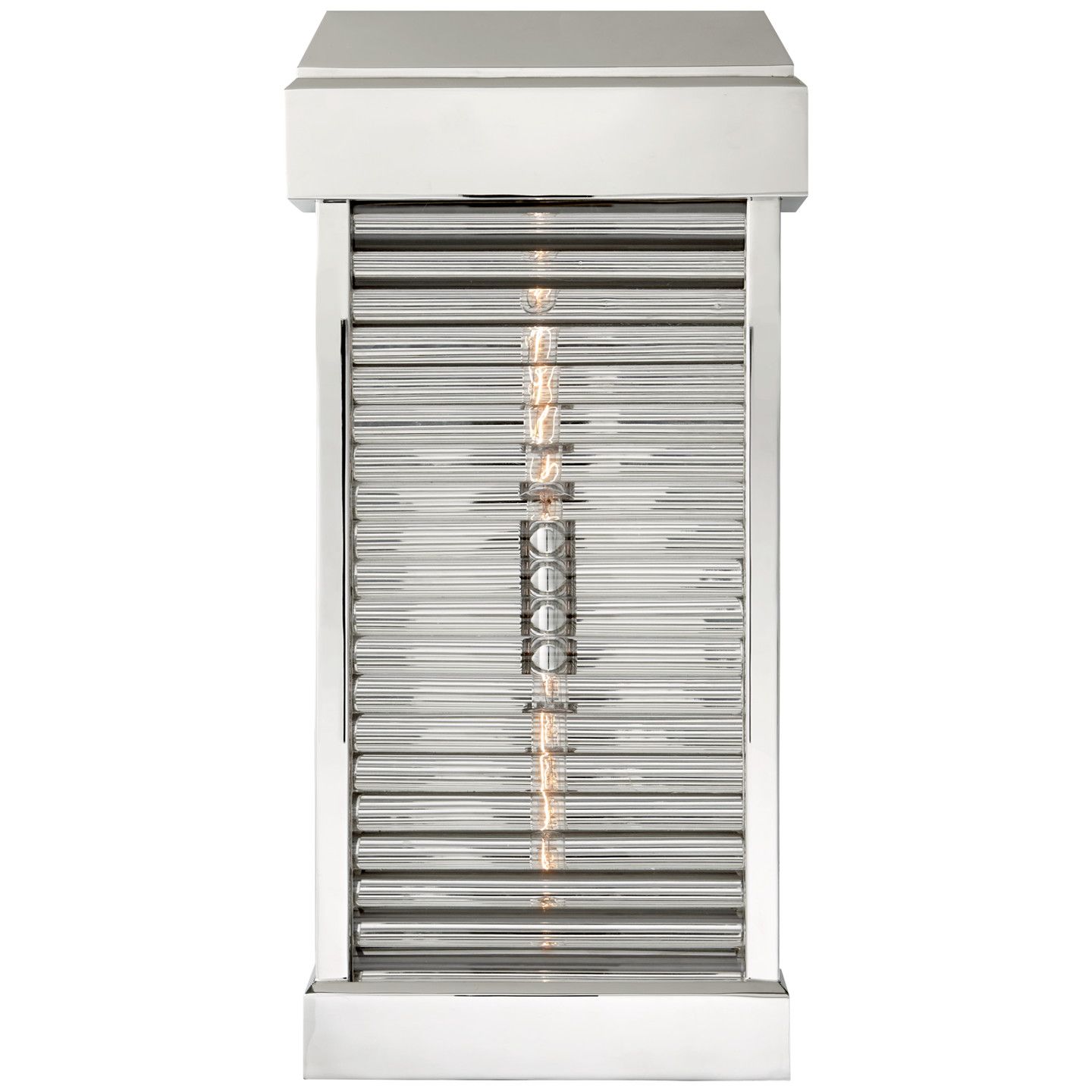 Dunmore Curved Glass Louver vägglampa nickel