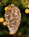 Ethan Pine Cone Ornament Champagne