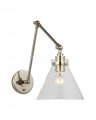 Parkington Double Library Wall Light Polished Nickel/Clear
