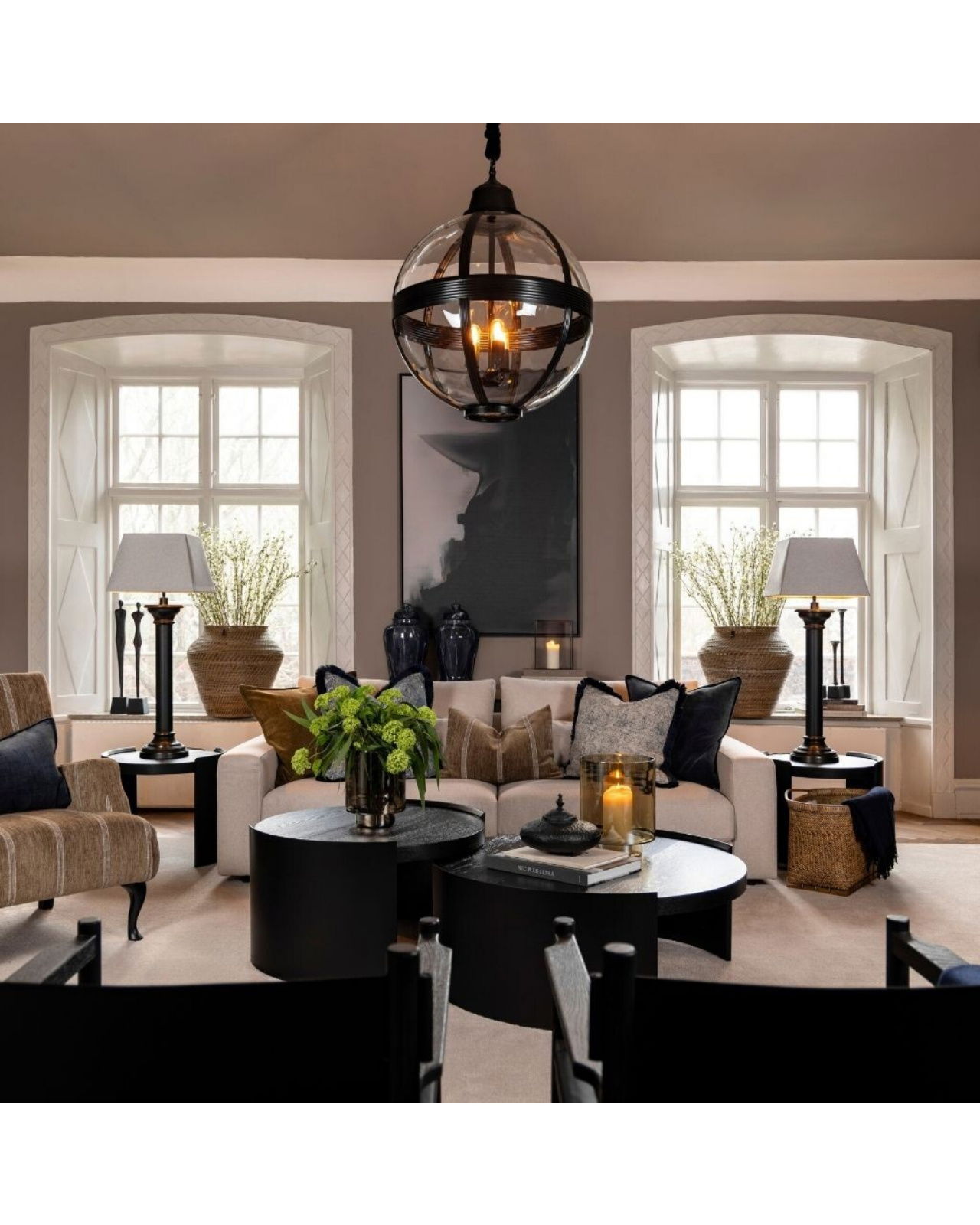 Serena cushion cover stripe chestnut