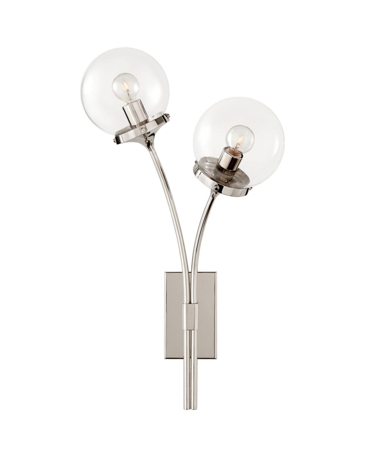 Prescott Right Sconce Polished Nickel/Clear Glass