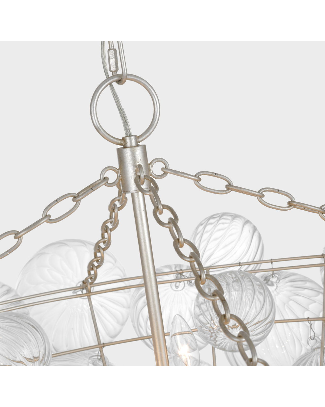 Talia 46" Chandelier Burnished Silver Leaf
