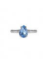 Petite Drop Ring Lapis Rhodium