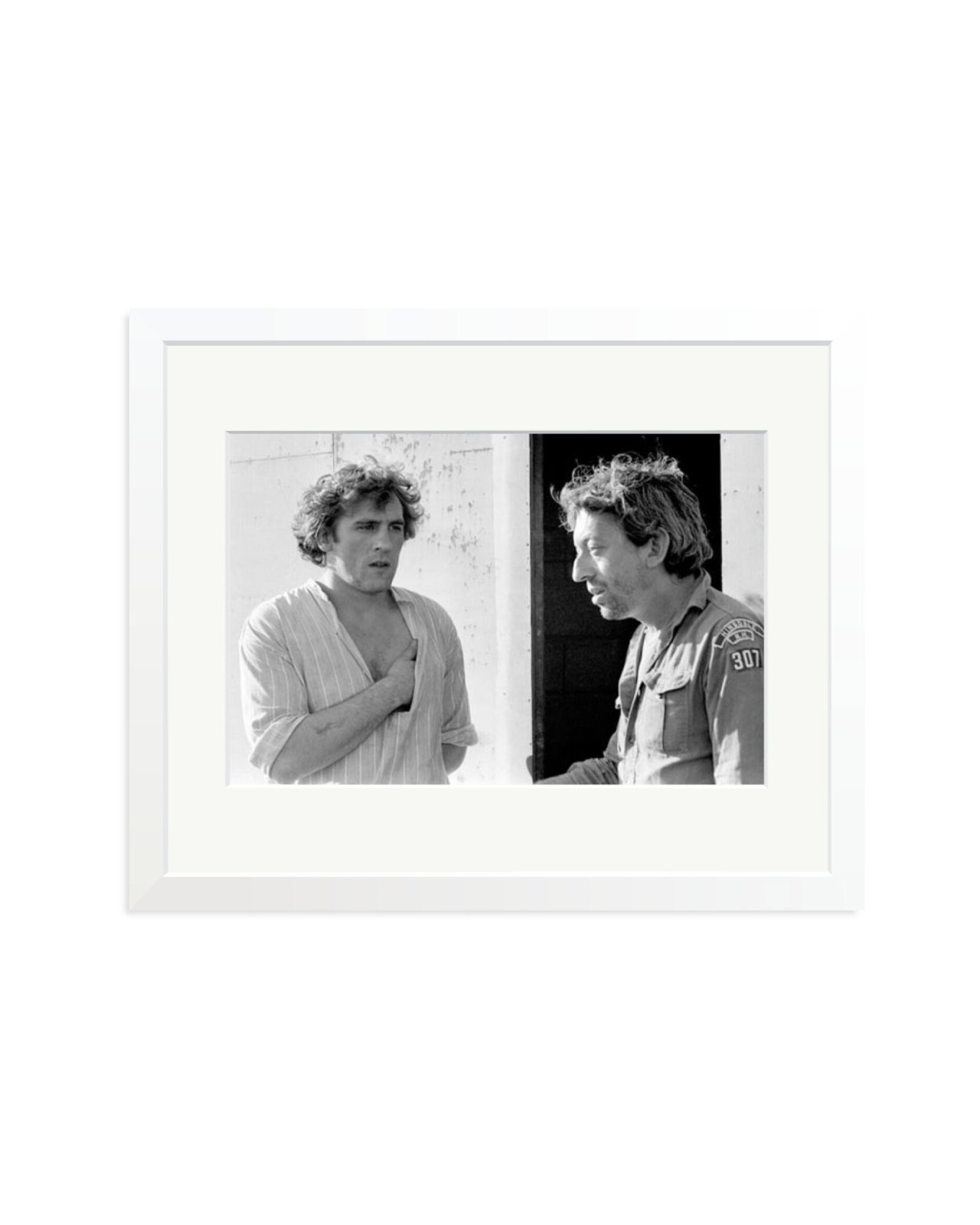 Gerard Depardieu and Serge Gainsbourg White / Medium