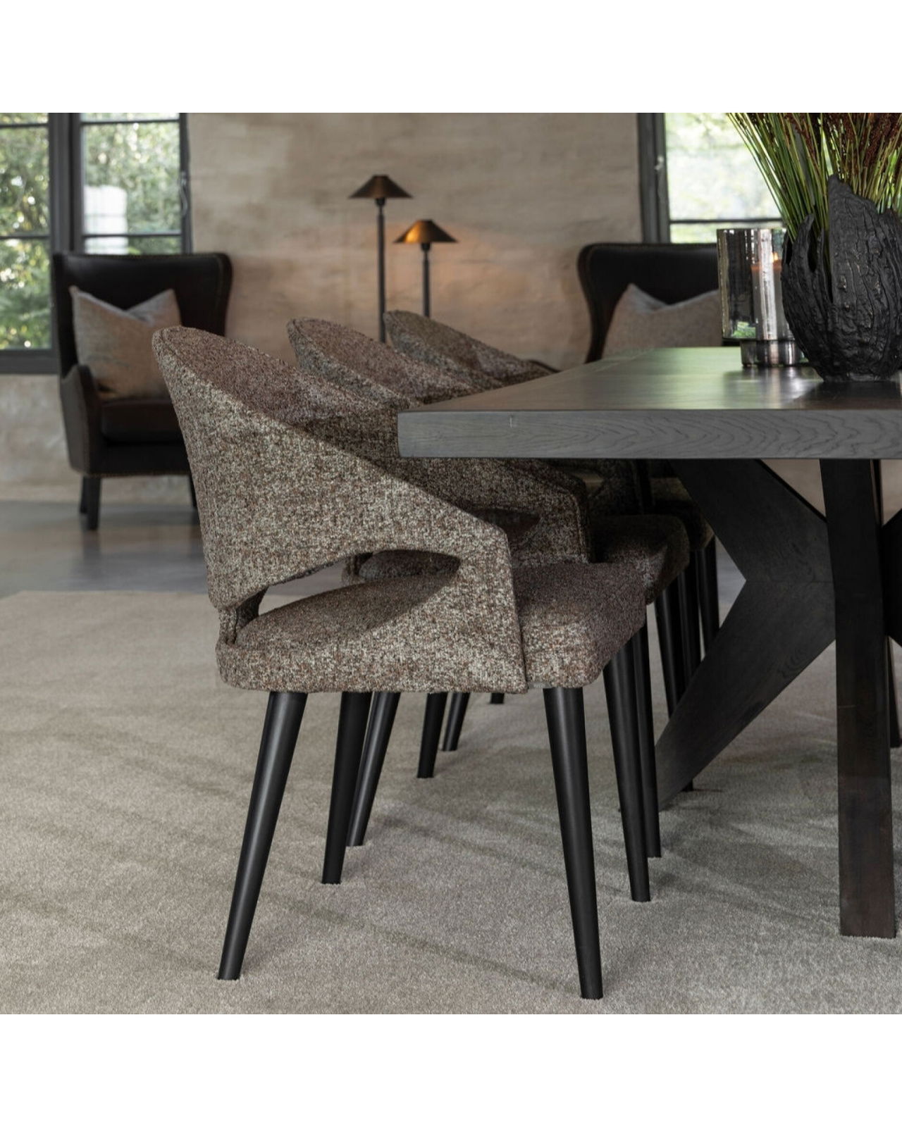 Vance Dining Armchair Bronzo Brown