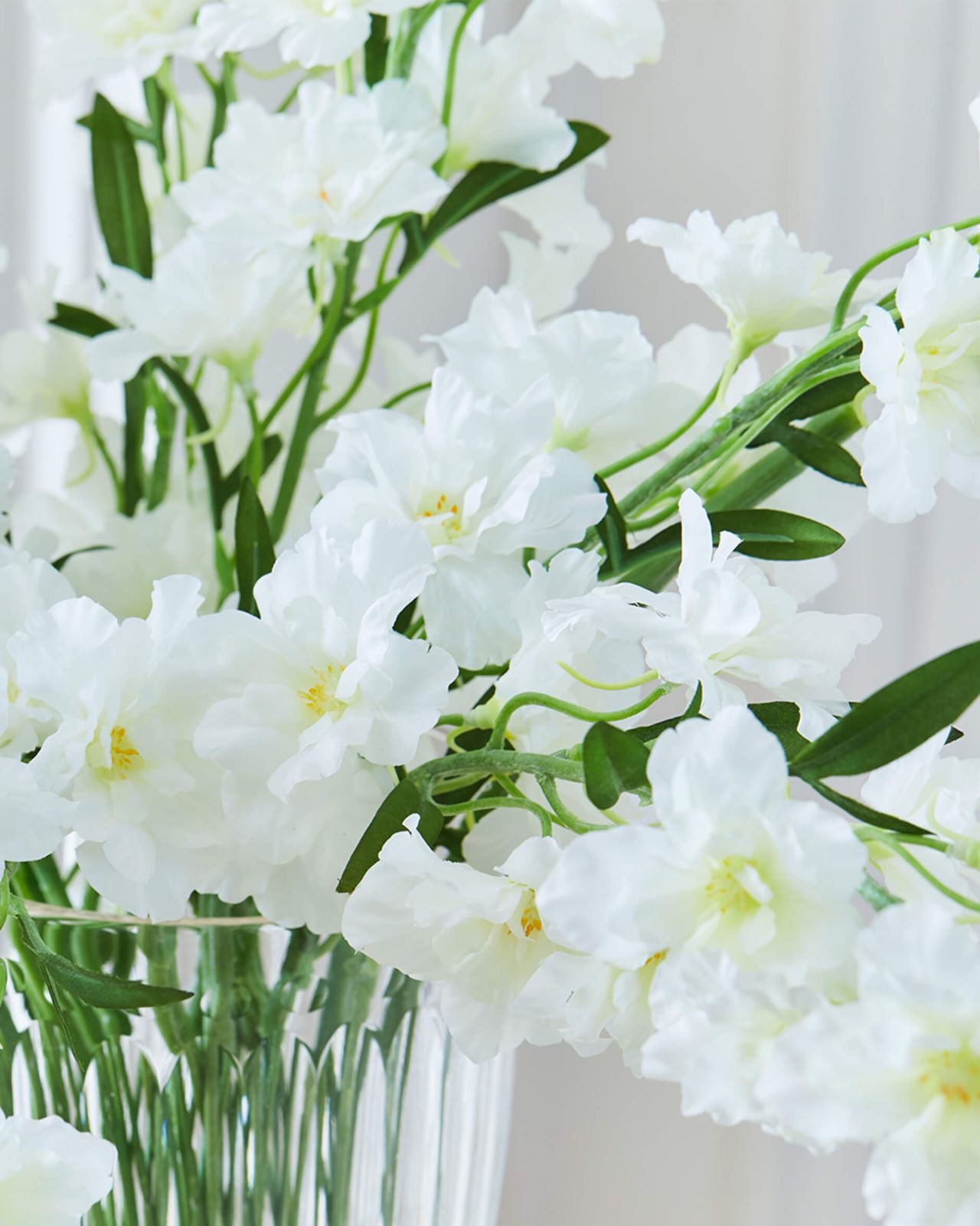 Kunstig Delphinium stilk hvid