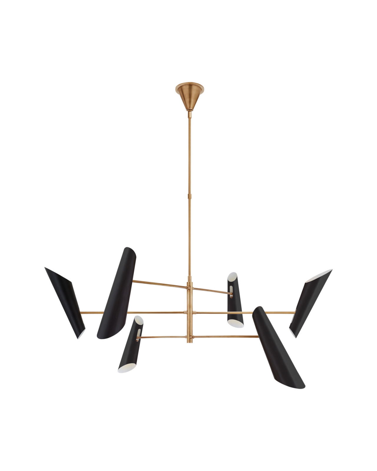 Franca Pivoting Chandelier Antique Brass/Black Large